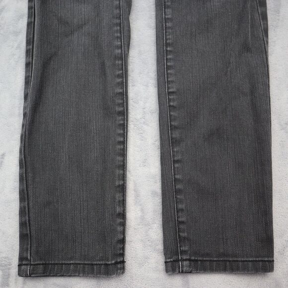 RVCA Pants Womens 27 Black Low Rise Single Row Button Straight Leg Denim Jeans - Picture 12 of 16